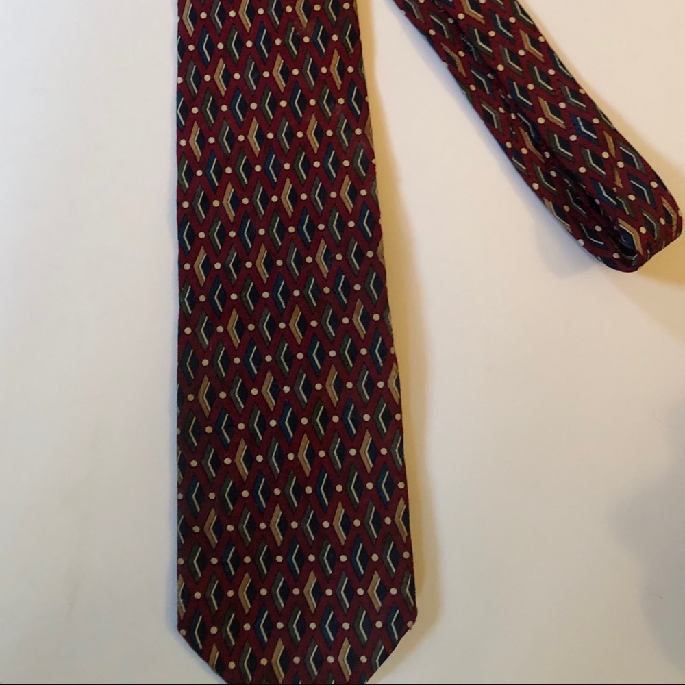 2/$25⚡️Torriani Burgundy Print Silk Necktie 👔